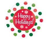 Happy Holidays Red & Green Dots