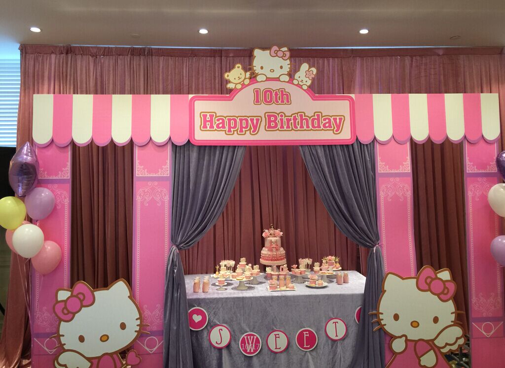 Hello Kitty甜品台背景